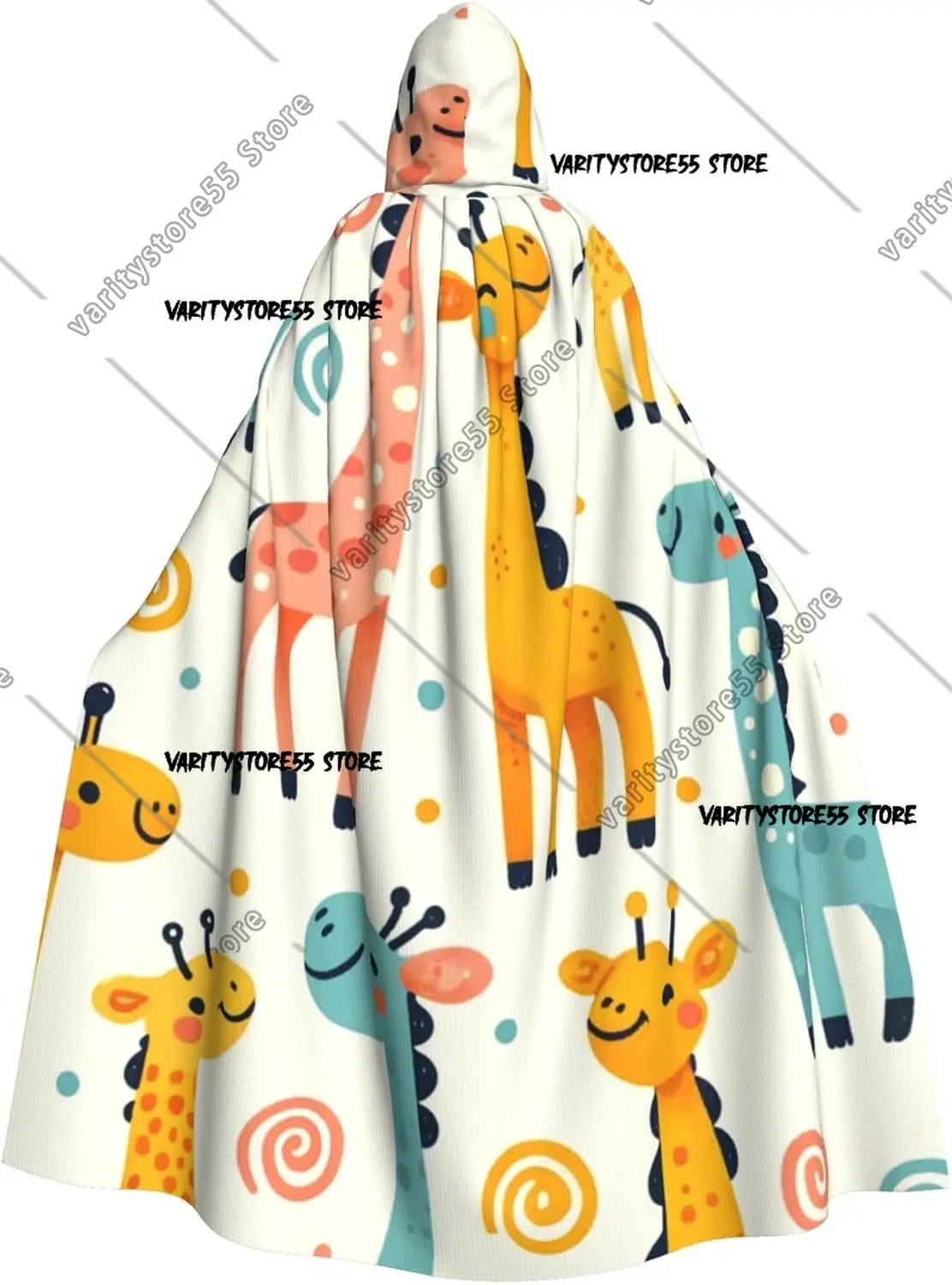 

Colored Giraffe Cute Adult Witch Hooded Cape Halloween Costume Hooded Cloak