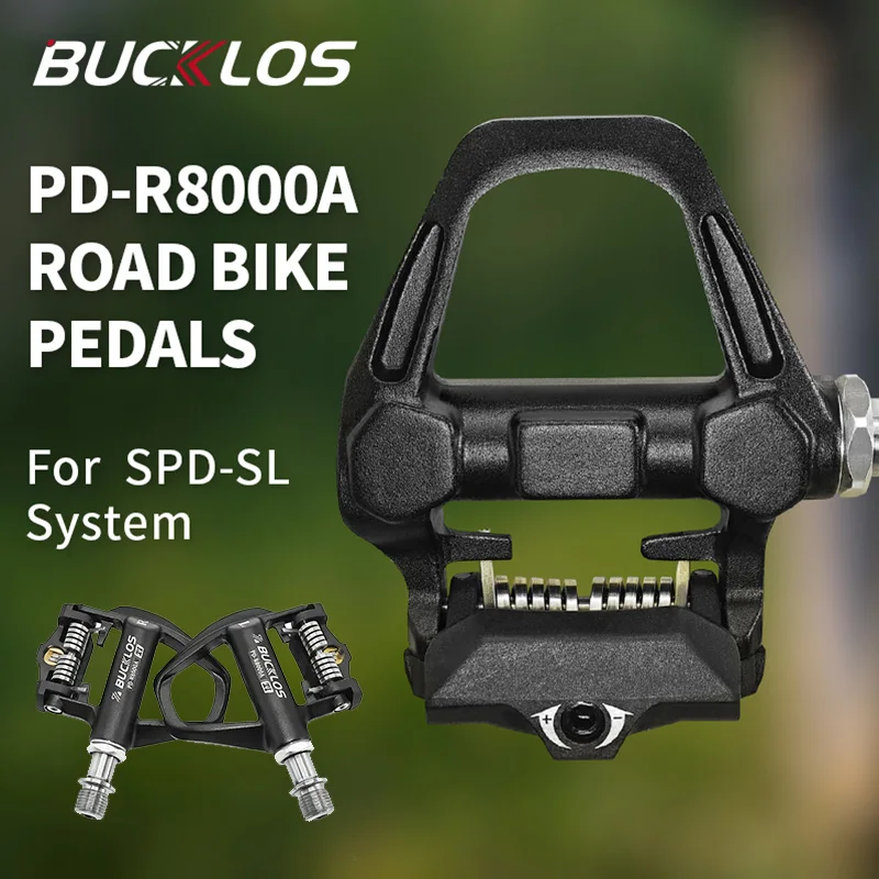 

BUCKLOS Road Bike Pedal for Spd-SL System Titanium Spindle Bicycle Clipless Pedals with Cleats Ultralight Mtb Self-Locking Pedal