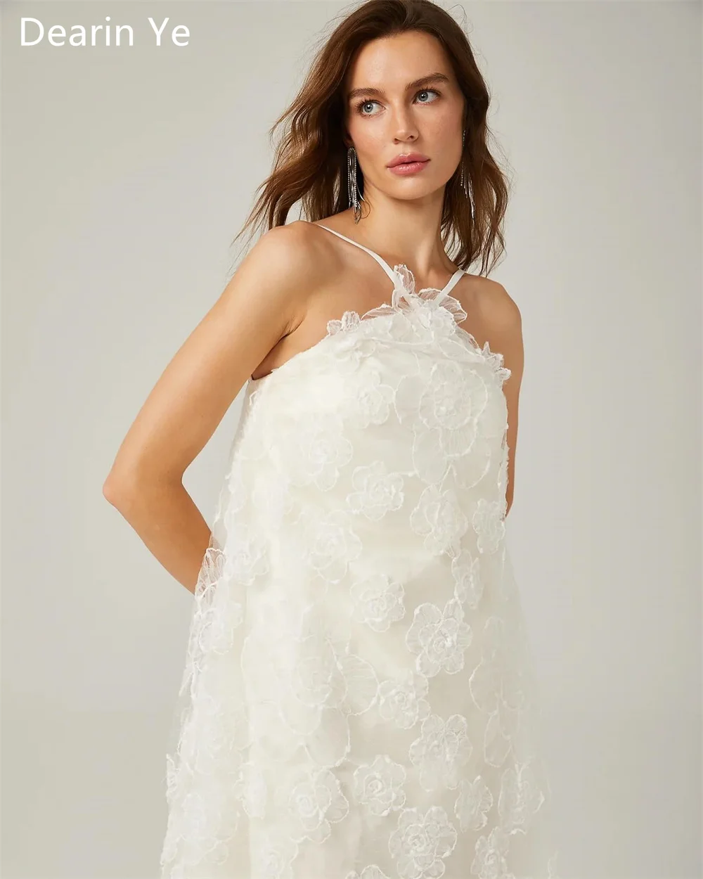 Robe de soirée en tulle à dos nu pour femmes, jupes A-Line, longueur de rinçage, appliques en fibre, Arabie saoudite, impression sur mesure, occasion Dr