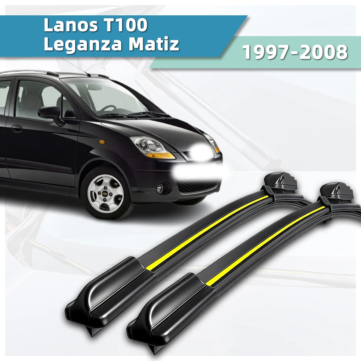 Geeignet für Daewoo Lanos T100/Leganza/Matiz (1997-2008) Auto-Scheibenwischer Allwetter-Hochleistungs-Frontscheibenwischer