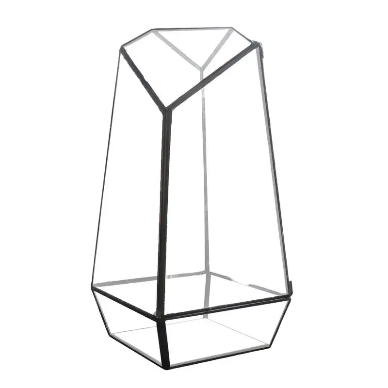 Geometryczne szklane terrarium z drzwiami Nowoczesna ręcznie robiona szklana doniczka z drzwiami 25 cm Ręcznie robiona szklana doniczka mała