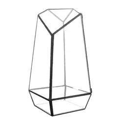 Geometryczne szklane terrarium z drzwiami Nowoczesna ręcznie robiona szklana doniczka z drzwiami 25 cm Ręcznie robiona szklana doniczka mała geometryczna