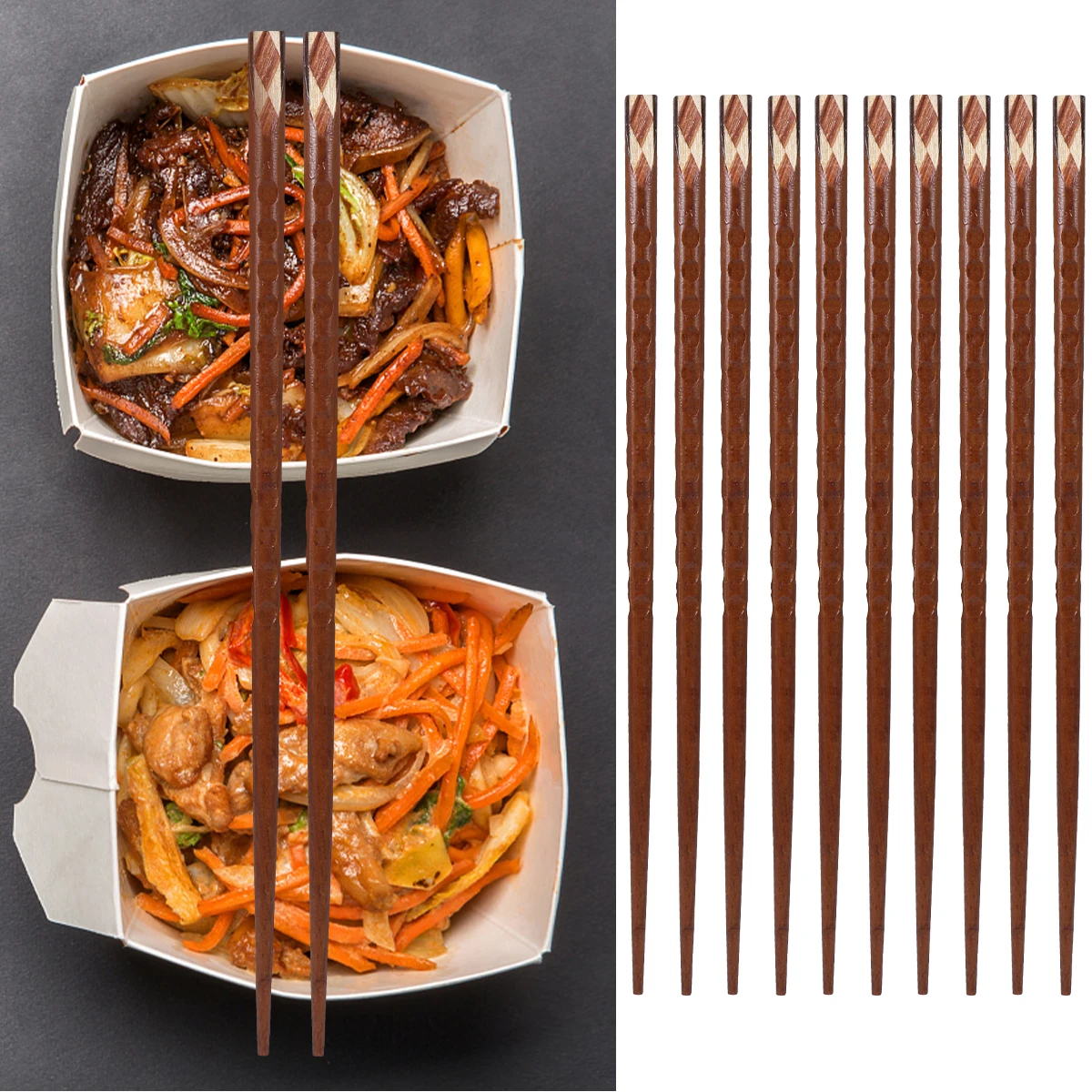

1 set Pointed Chopsticks Sturdy Creative Wooden Tableware Household Practical Chopsticks For Daily Use