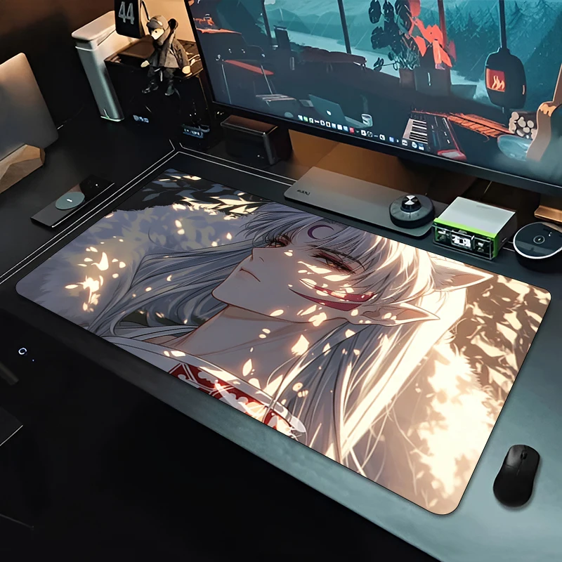 Mouse Pad Inuyasha Anime Keyboard Pad Cool Gaming Desk Mat pc Computer Accessories Designed specifically Gamer Non-slip Mousepad
