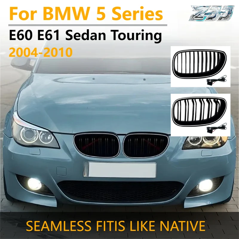 

Front Kidney Grille Single Double Line Glow Upgrade Accessories For BMW 5 Series E60 E61 Sedan Touring 2004-2010 LED Illuminated