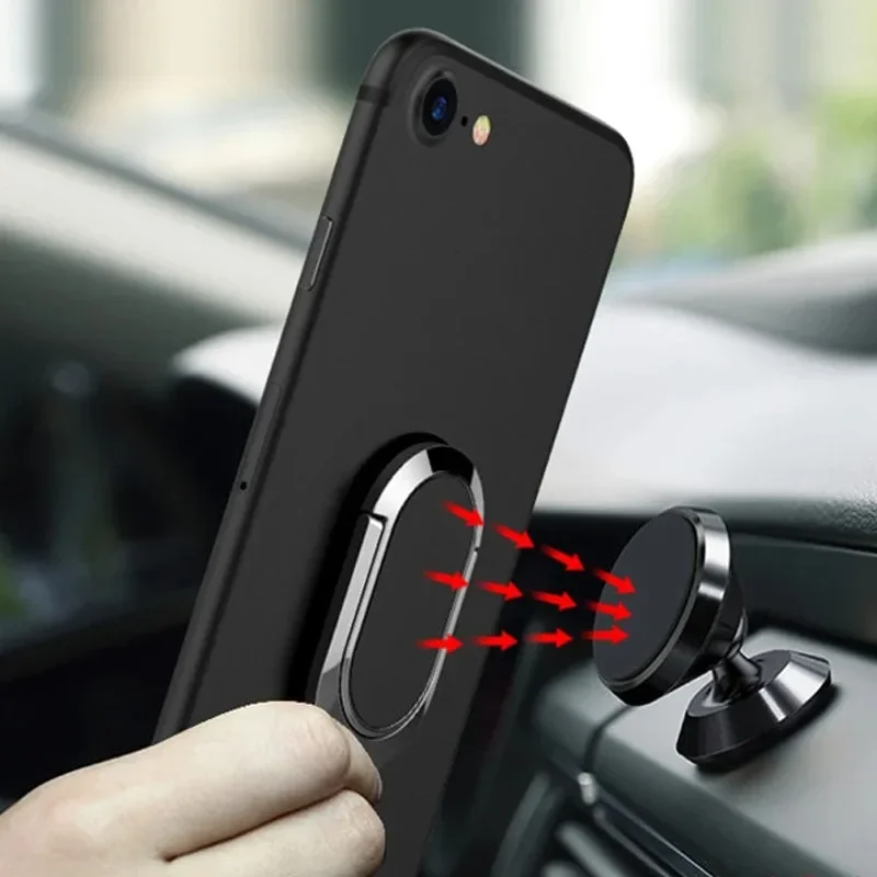 Supporto per telefono cellulare in metallo ultrasottile Supporto universale per anello da dito con rotazione di 360 gradi Accessori per supporto per staffa magnetica per auto