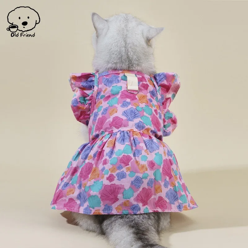 2024 New Summer Pet Princess Dress Lovely Cotton Pet Princess Skirt for Puppy Breathable Comfortable Dog Cat Dress Pet Clothes