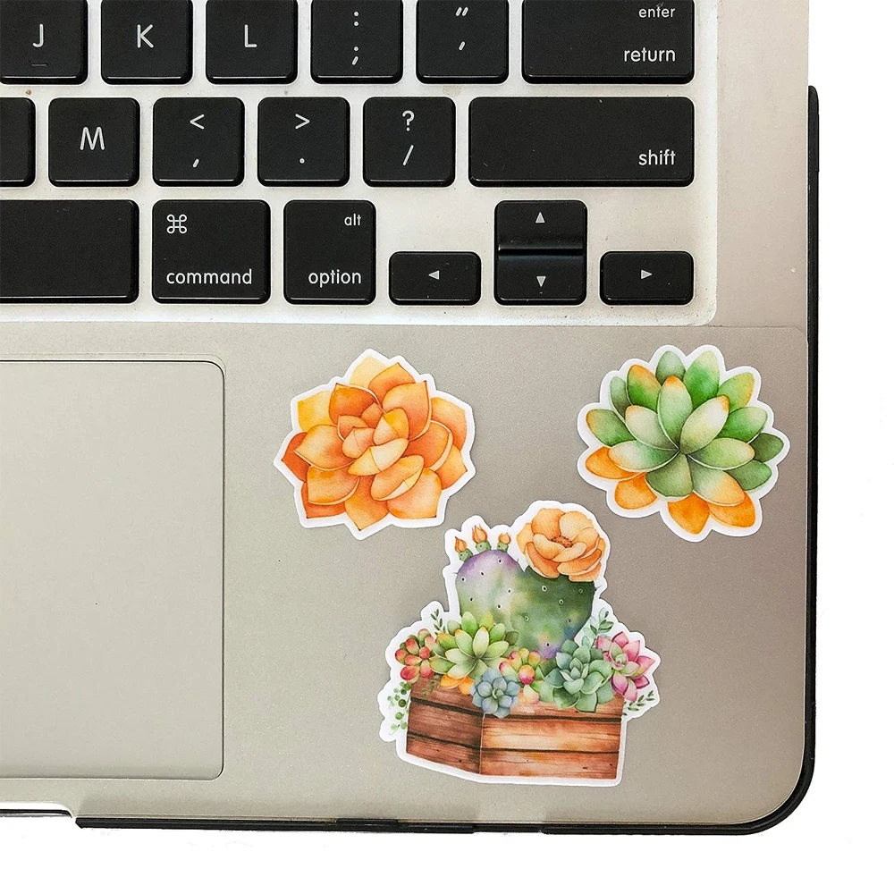 21pcs Watercolor Cactus and Succulent Plant Stickers Scrapbook Decal for Laptop Water Bottle Phone DIY Decoration Craft Supplies