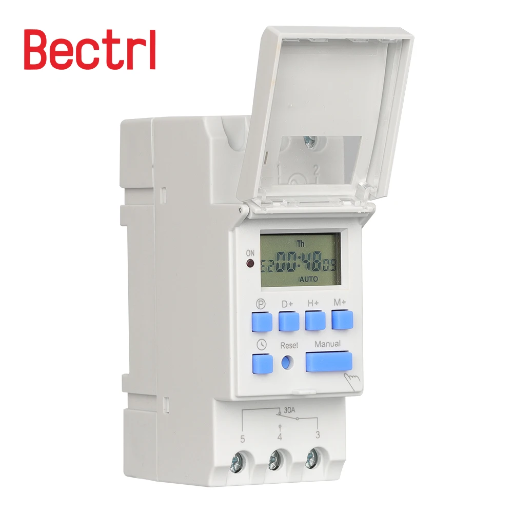 TP8A16 DIN السكك الحديدية جبل مفتاح الوقت الرقمي التيار المتناوب 220 فولت 16A 30A أسبوعي 7 أيام للبرمجة التتابع الموقت التحكم للأنظمة الكهربائية #2