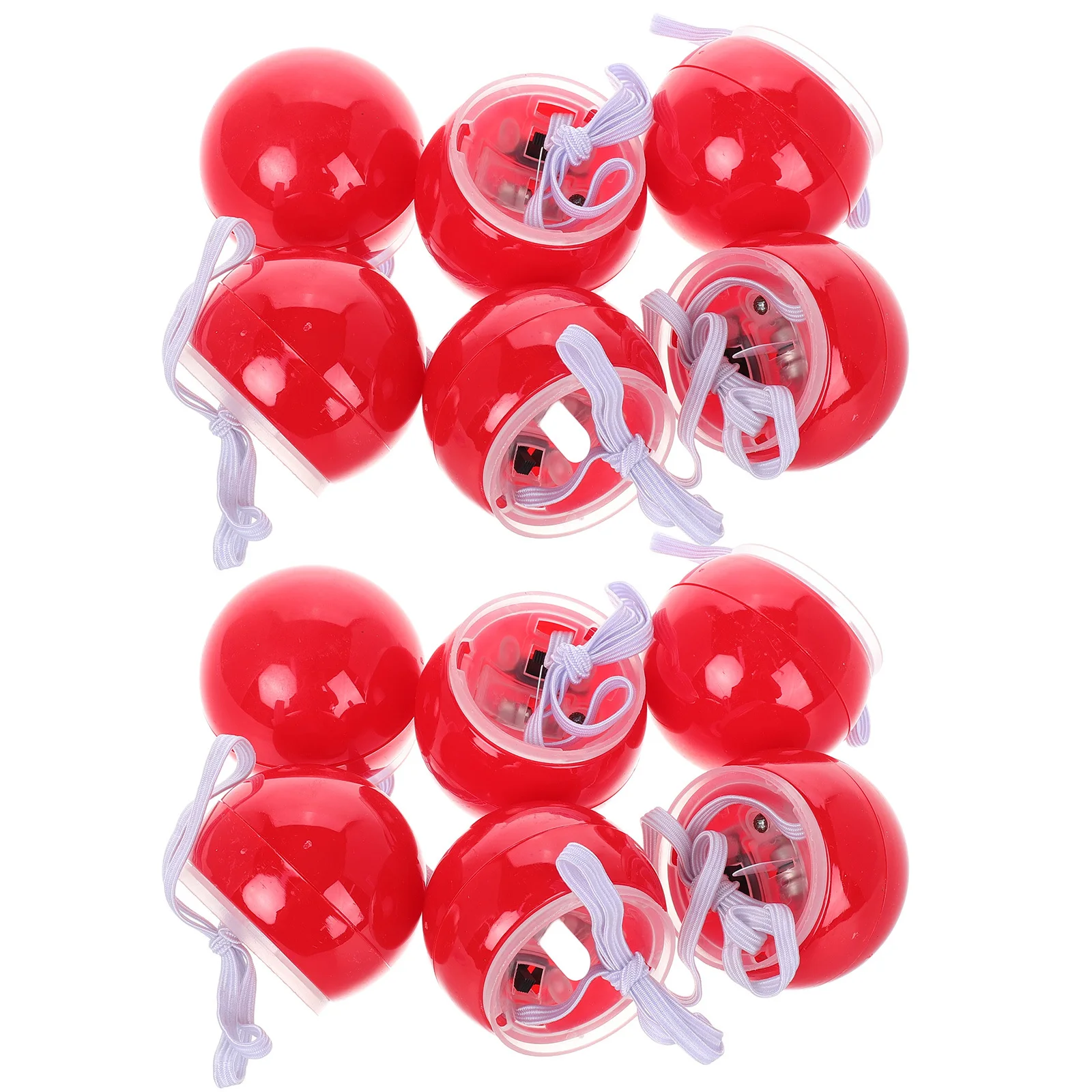 Nez de Clown rouge brillant, 12 pièces, nez de fête lumineux drôle pour Halloween, Costume de noël, bal, accessoire en plastique pour enfants et adultes