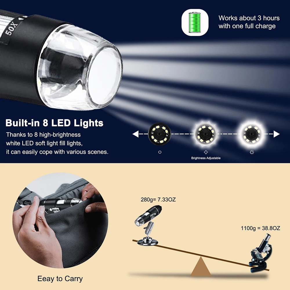 NOYAFA 8mm endoscopio telecamera IP67 boroscopio industriale impermeabile con 4.3 "HD schermo tubo ispezione telecamera endoscopio cavo rigido