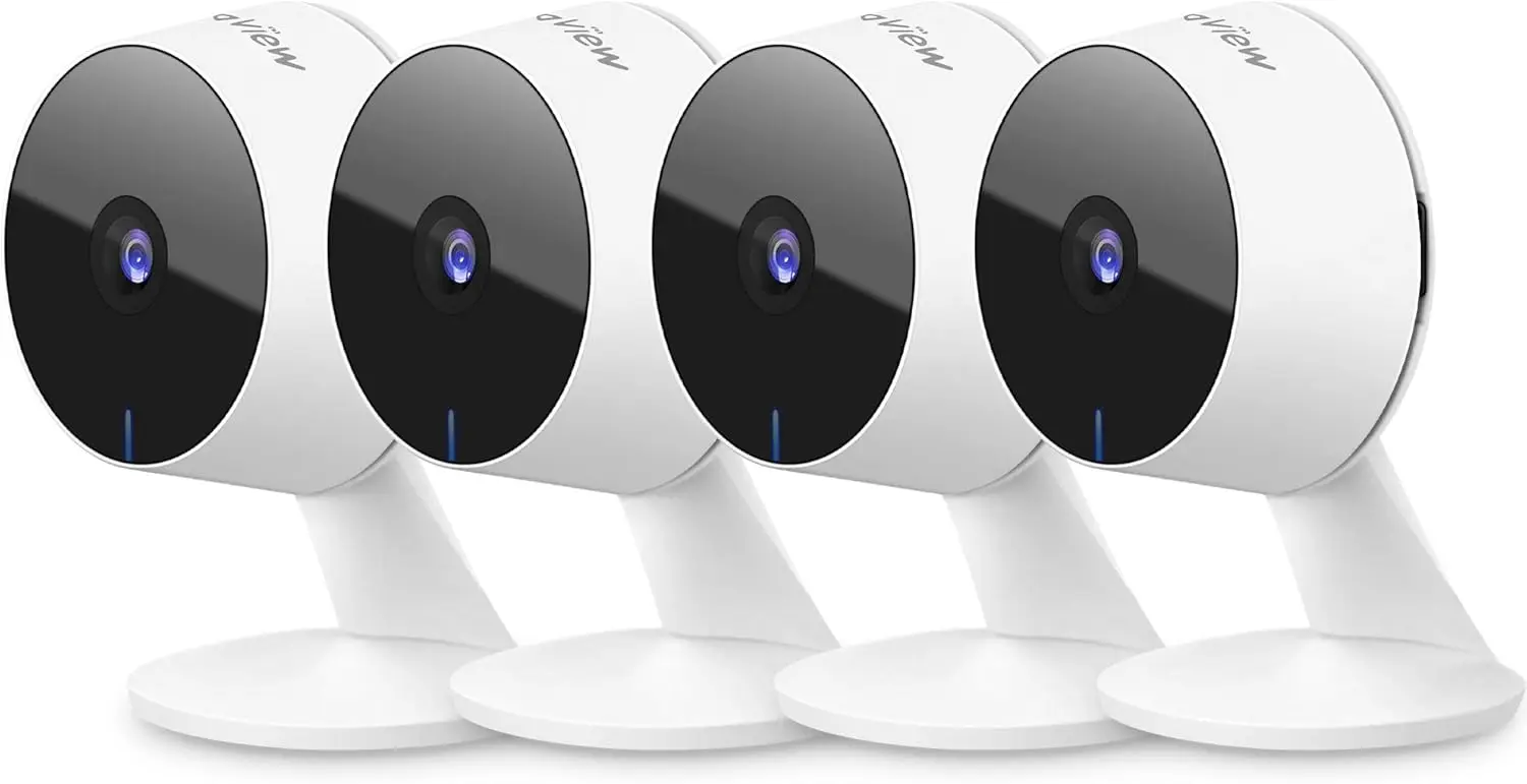 

Комплект из 4 внутренних камер видеонаблюдения с разрешением 1080P HD, Wi-Fi, датчиком движения, двусторонней аудиосвязью и ночным видением для домашнего использования и наблюдения за животными