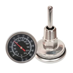 Stainless Temperature Meter Gauge, Dial Thermometer for Boiler, Tea Pot Kettle, 1/4 NPT Thread Joint,-10-100 ℃/0-220 °F 1.4''