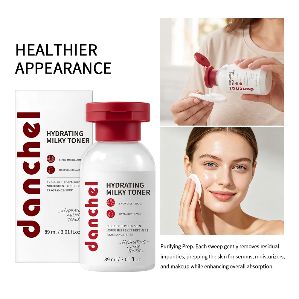 DANCHEL Milk Hydrating Toner Deep Hydrating Soothing Milky Texture Dual Use Cleansing Primer Daily Facial Skin Care