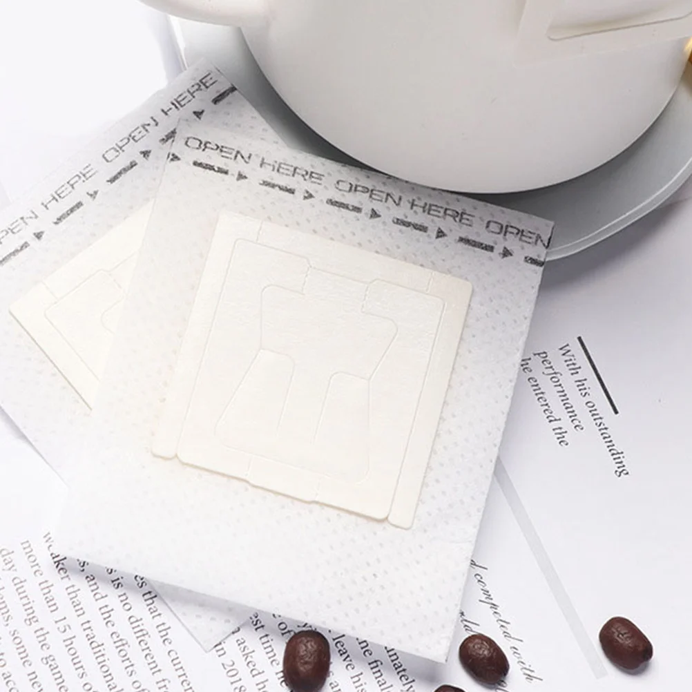 

50pcs Hanging Ear Coffee Filter Bags Disposable Single Serve Drip Bags Nonwoven Material For Loose Matcha Green Tea Peach Tea