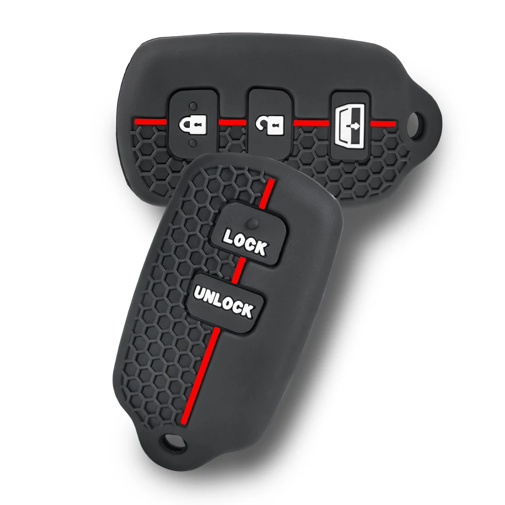 Silicone for Toyota Sequoia 4-Runner 4Runner 2003-2008 Keyless replacement 3/2 buttons panic keyless remote control housing