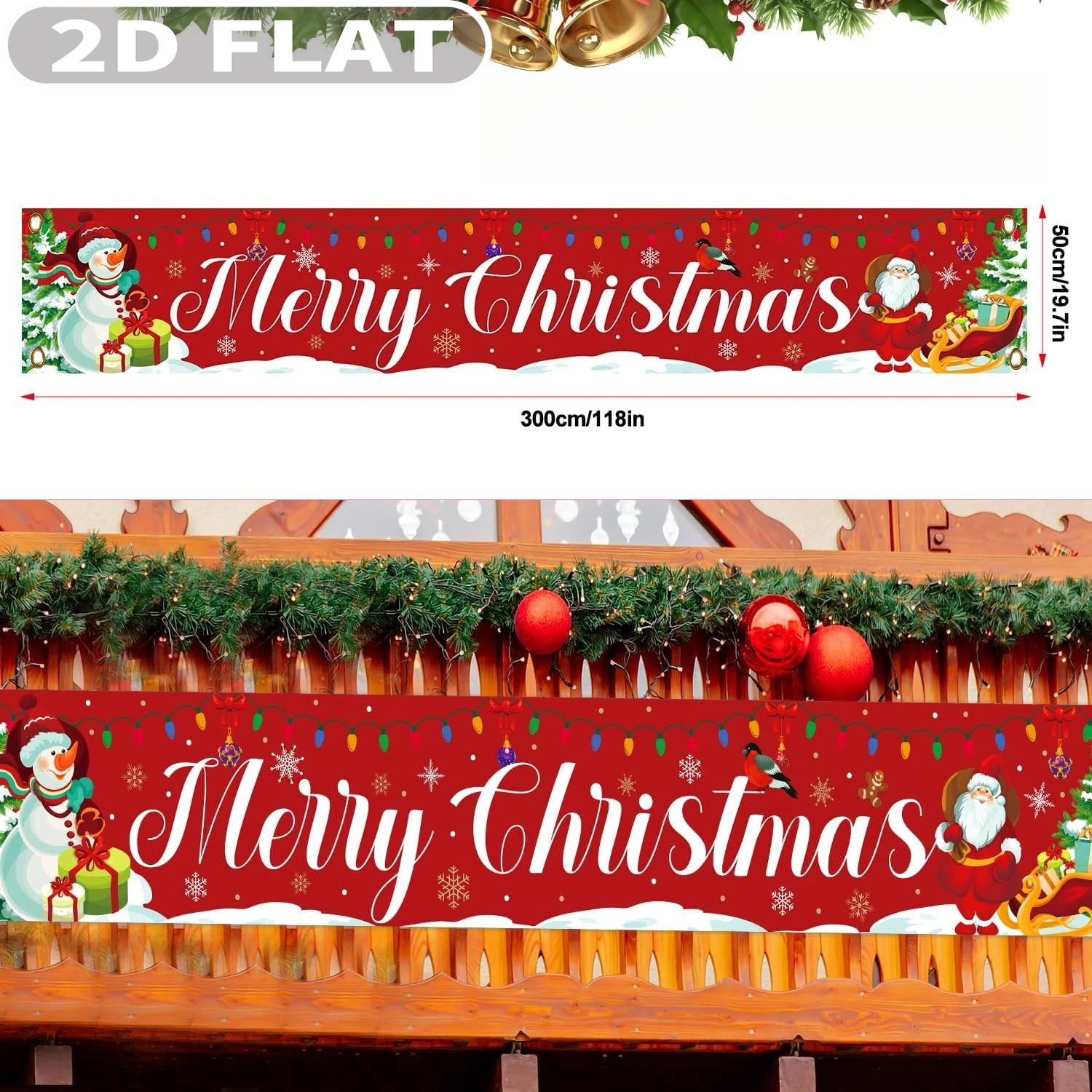 قطعة واحدة من لافتة حفلات عيد الميلاد، لافتة تشارة ساحة شجرة عيد الميلاد لعيد الميلاد من البوليستر المتين لحديقة الشرفة في ساحة الحديقة #2