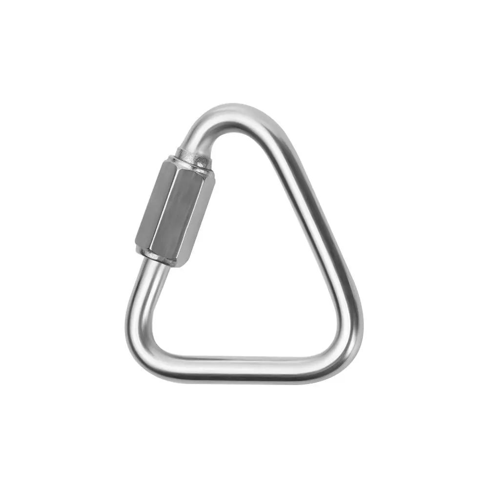 1/2pcs 5 Sizes Screw Lock Accessories Climbing Equipment Triangle Carabiner Kettle Buckle Chain Hanging Hook Keychain Snap Clip