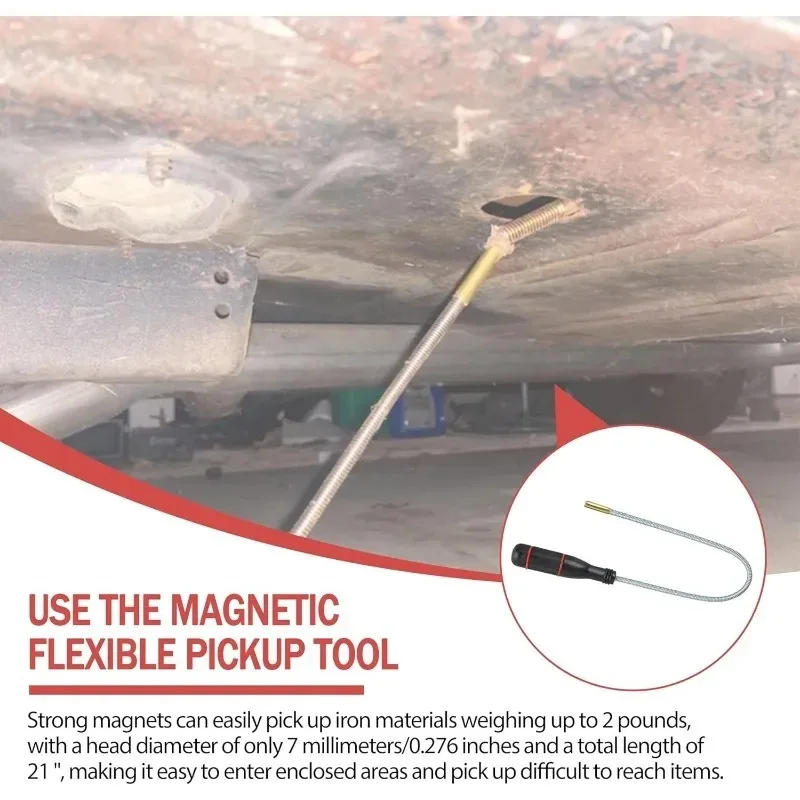 Гибкий магнитный инструмент для извлечения, гибкий всасывающий захват для опавших объектов в дренажных трубах, мастерской по ремонту автомобилей