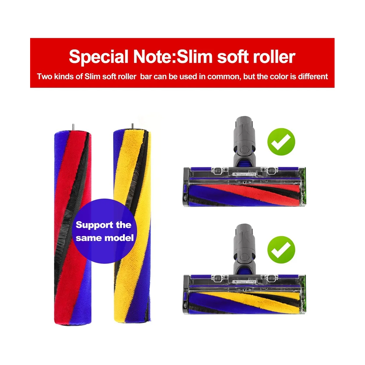 A09G-قضيب فرشاة رأس الأسطوانة الناعمة لاستبدال V8 Slim V10 Slim V12 DETECT Slim V15 DETECT Slim الجزء رقم. 971634 -01 أ