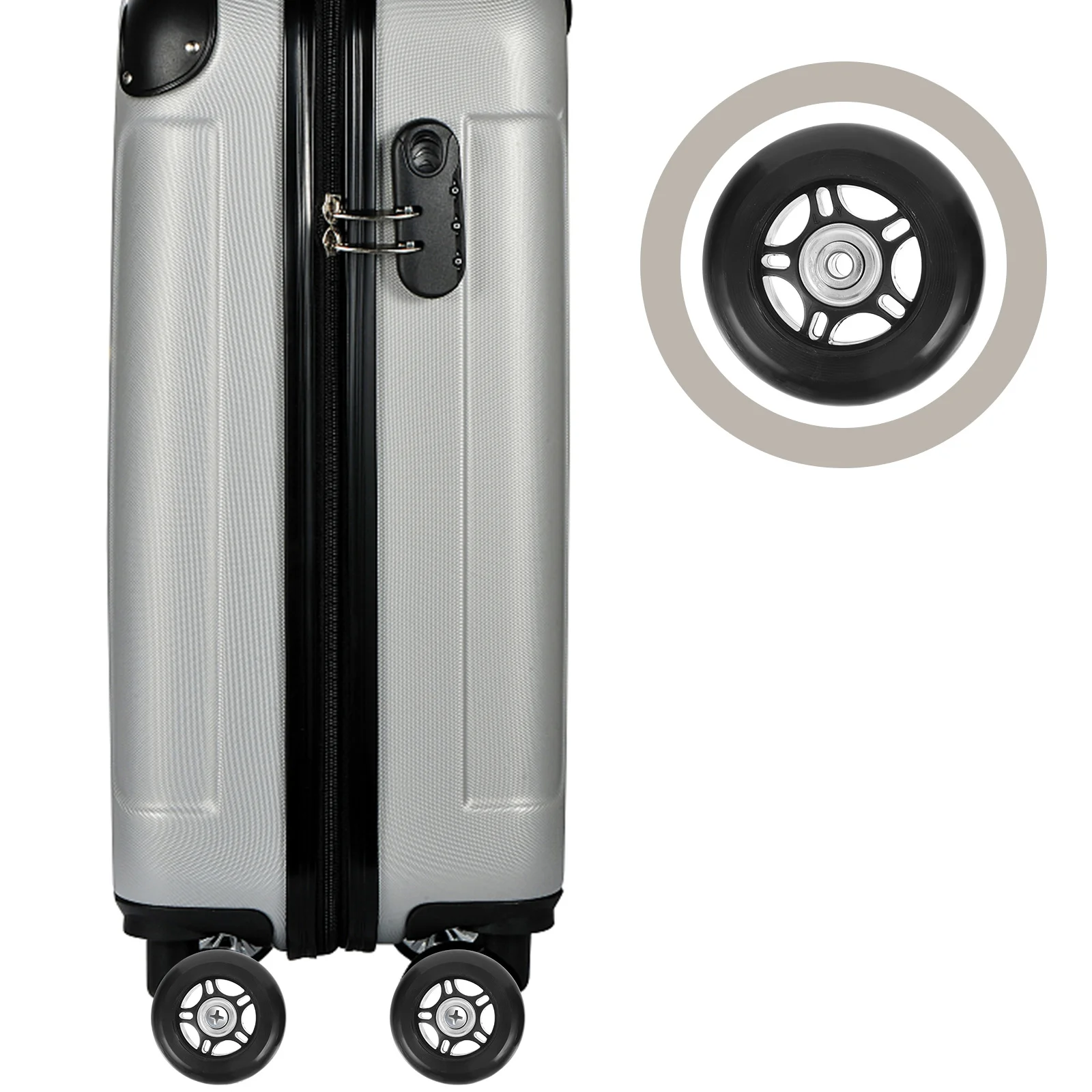 1 مجموعة الأمتعة استبدال عجلات حقيبة عجلة دوارة دائم المطاط معدن مرنة الدورية سعة تحميل كبيرة كتم تصميم #1