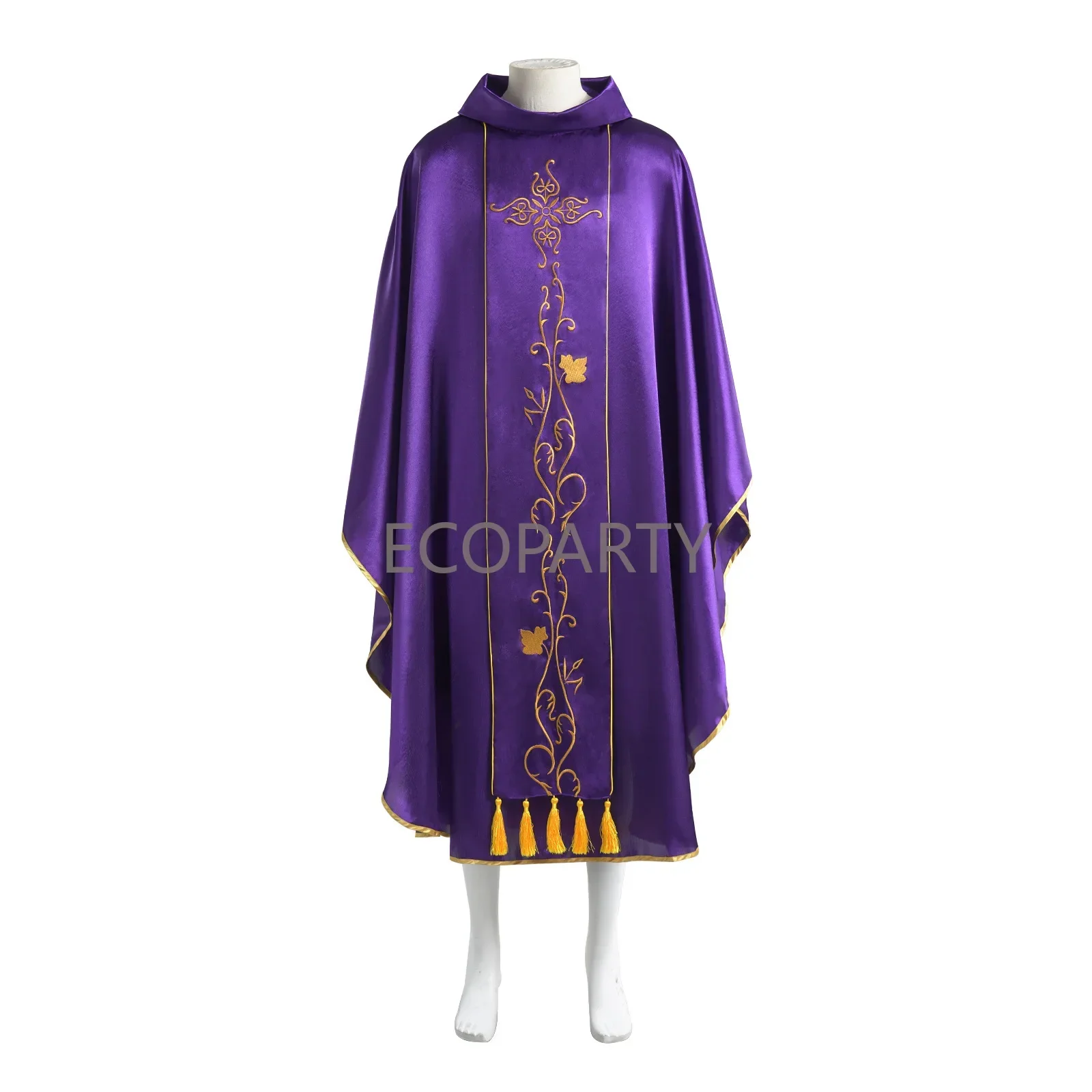 Uomo donna medievale retrò sacerdote monaco Robe abito da chiesa stampa mantello religioso musulmano mantello Halloween Party costumi Cosplay