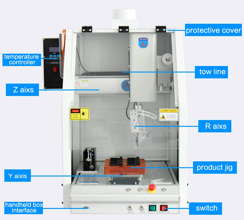 

Low Price 3 Axis Desktop Soldering Robot Tabletop Auto Soldering Machine with Protective Cover