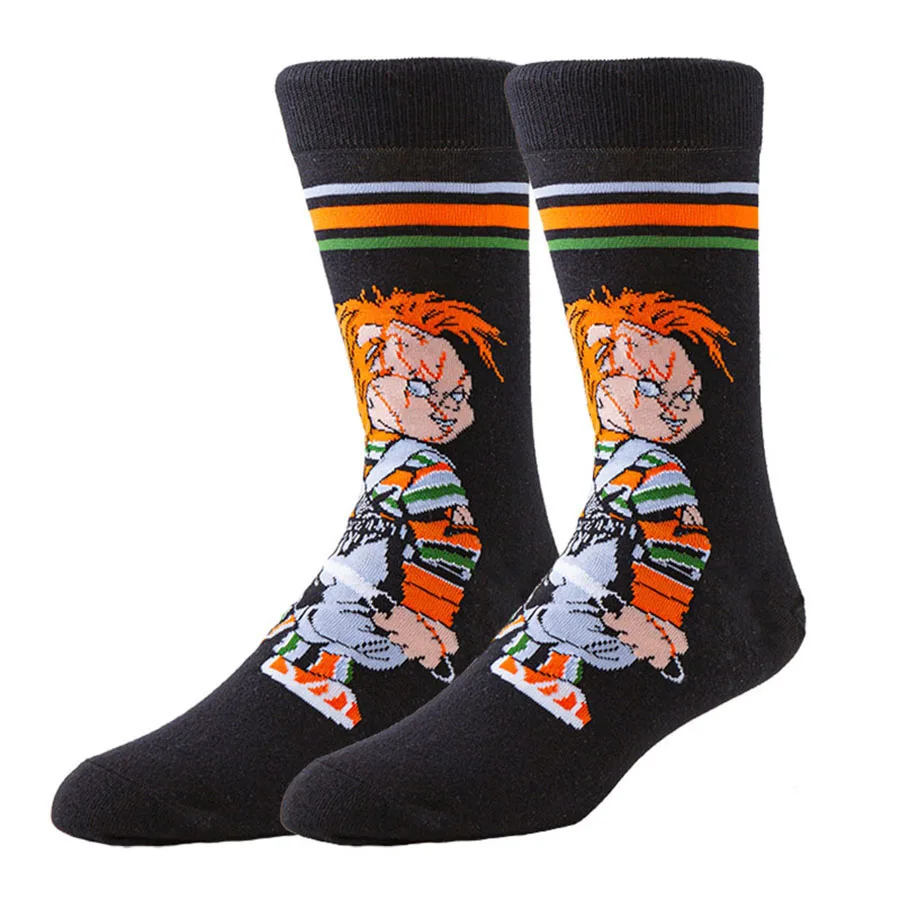 Calcetines con temática de Anime de dibujos animados para hombres y mujeres, estampados de Navidad y Halloween, moda urbana de Hip Hop, novedad, divertidos calcetines informales