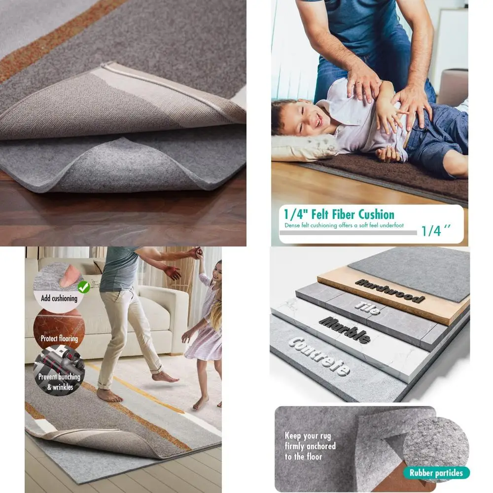 

Нескользящий захват для коврика — 10x14 футов, очень толстый фетр 1/4 дюйма под коврик для ковриков и паркетных полов, супермягкий нескользящий