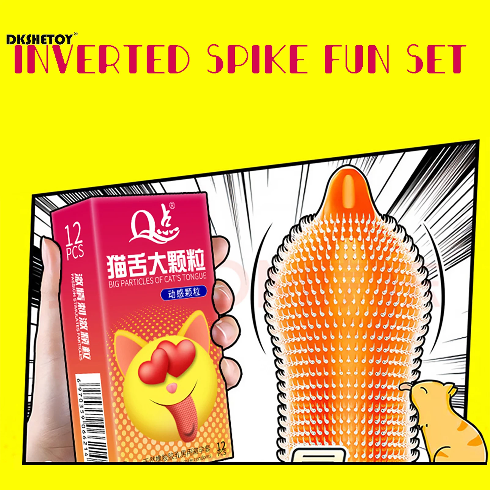 Big dots Condoms for men delay ejaculation Long Lasting Sensitivity spike Condom Cat tongue dense dotted penis sleeve for adults