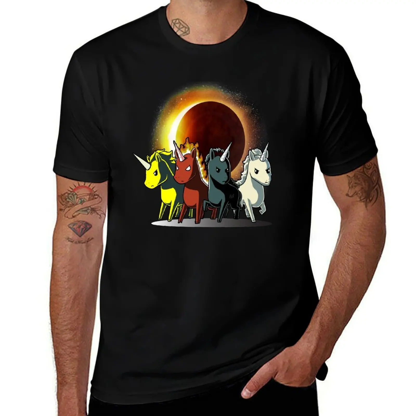 

Four Unicorns horsemen Of The Apocalypse T-Shirt Plus Size All Match Tee Shirt