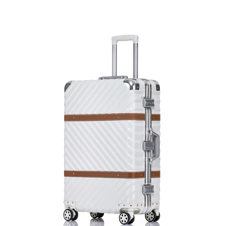 

Retro, aluminum frame trolley case, student luggage, loading and unloading brakes, universal wheels