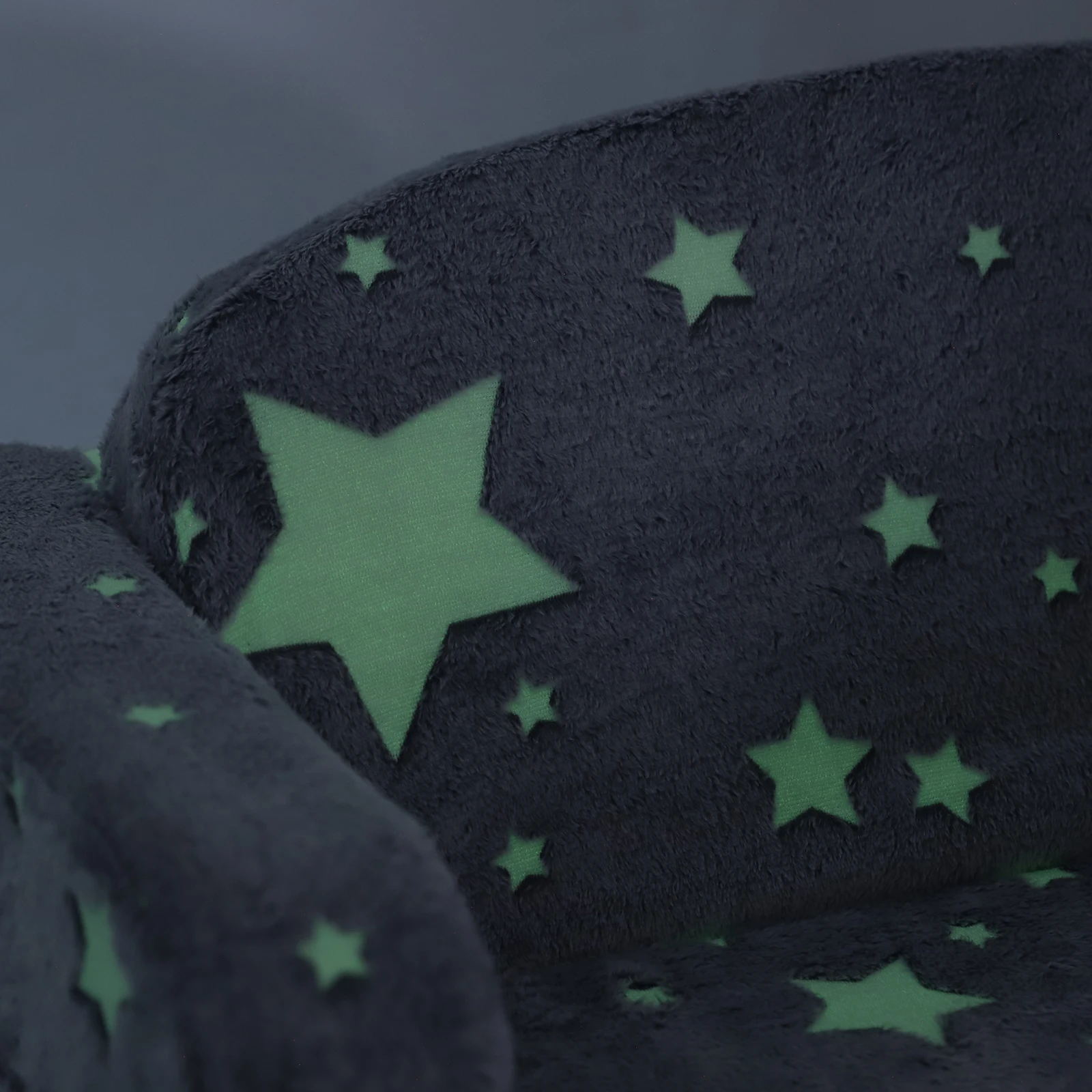 Image 5: Canapé-lit pour enfants extra large 2 en 1 avec couverture pour garçons et filles (Gray Star)