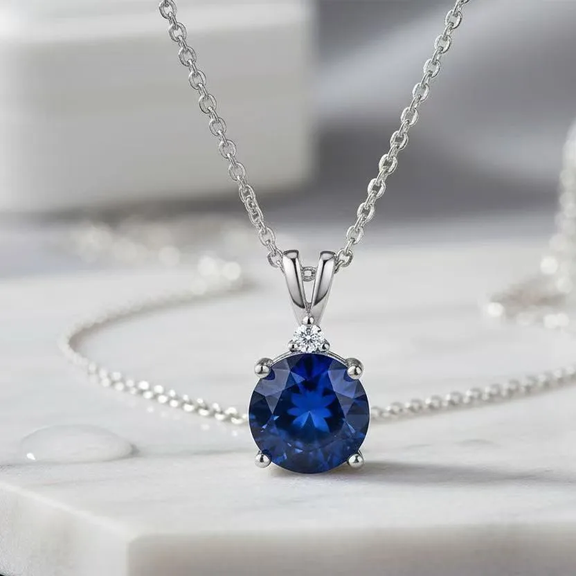 

925 Sterling Silver Blue Zircon Neck Chain Necklaces Women Luxury Quality Jewelry Exquisite Elegant Aesthetic Charms Accessories