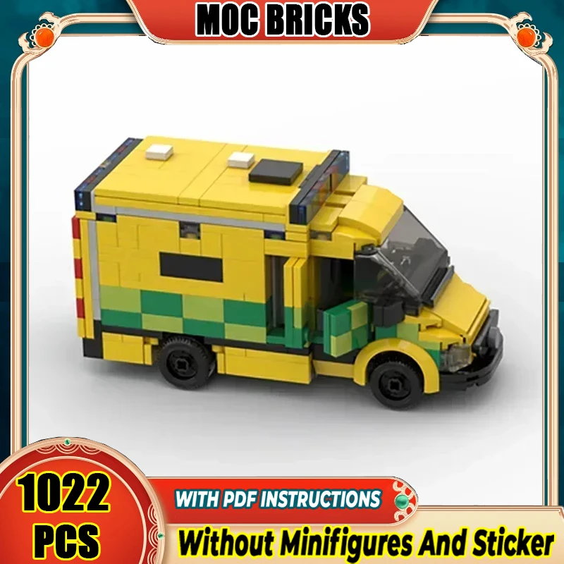 

Moc Building Blocks Belgian Ambulance Car Model Technology Brick Brand-name Vehicle DIY Classic Fire Truck Toy For Gifts