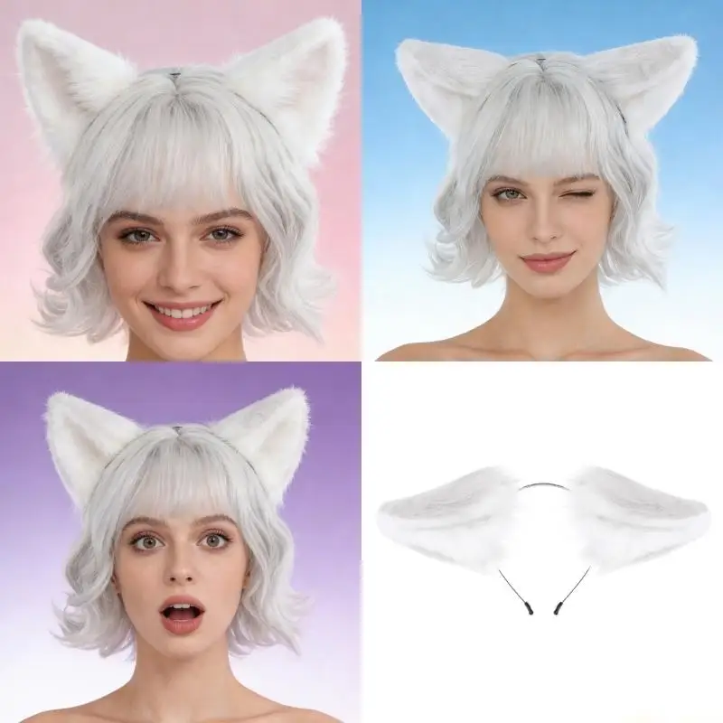 

31BF повязка для волос с кошачьими ушками, регулируемая повязка на голову для косплея, вечерние аксессуары для костюма