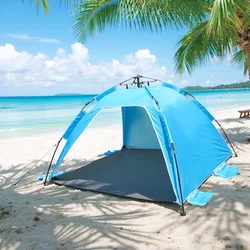 Outdoor Beach tent 3-4P One-Touch Camping Tent Quick Automatic Opening Fishing Tent Family Park Anti-UV Shade Travel Picnic