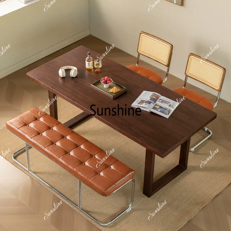 

Medieval dining table rectangular home living room tea office solid wood workbench