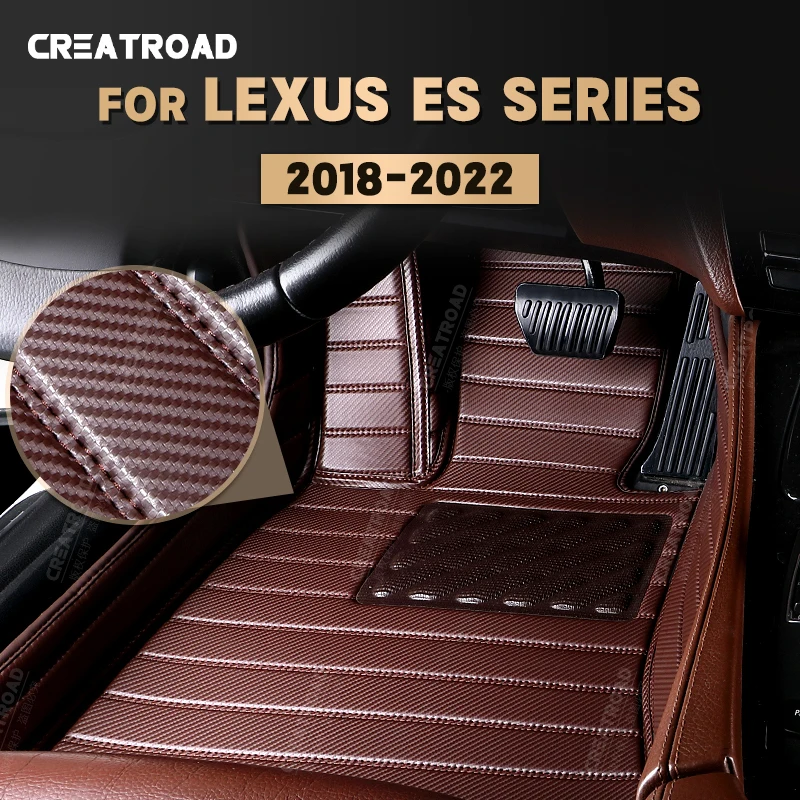 

Custom Carbon Fibre style Floor Mats For LEXUS ES series 200 300h 260 2018-2022 21 20 19 Foot Carpet Auto Interior Accessories