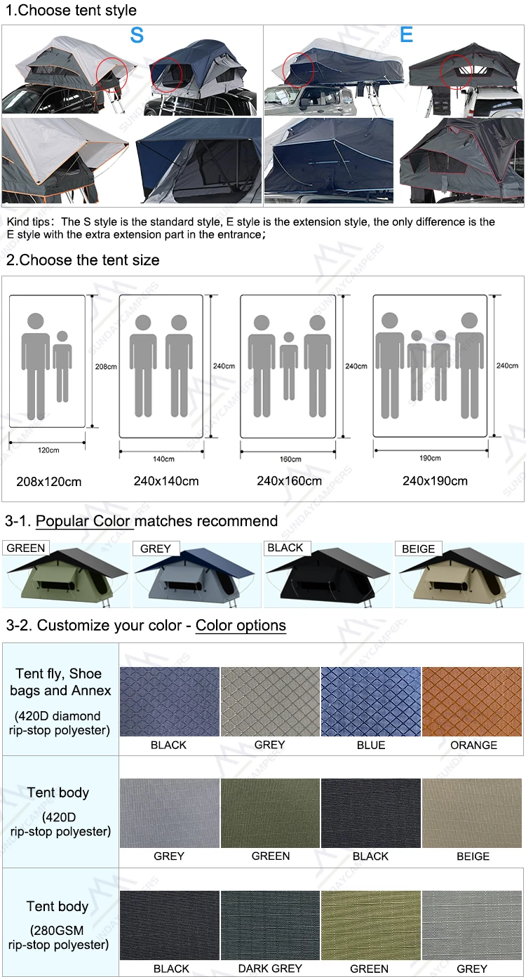 OEM 4 الموسم على السطح خيمة قابلة للطي لينة سيارة التخييم 4x4 شاحنة التخييم خيمة سقف علوي للبيع #4