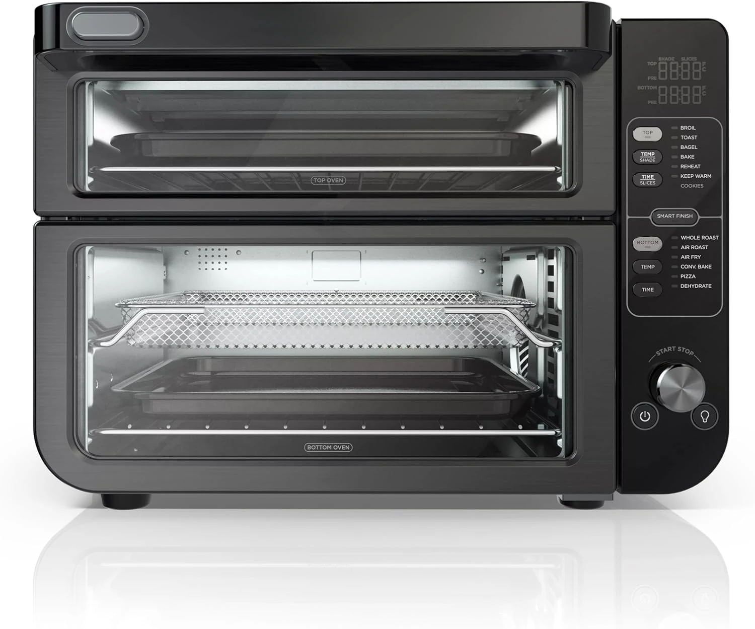 Toaster Oven  Double Oven with FlexDoor, FlavorSeal & Smart Finish   Rapid Top Oven   Air Fry  Bake  Roast  Toast