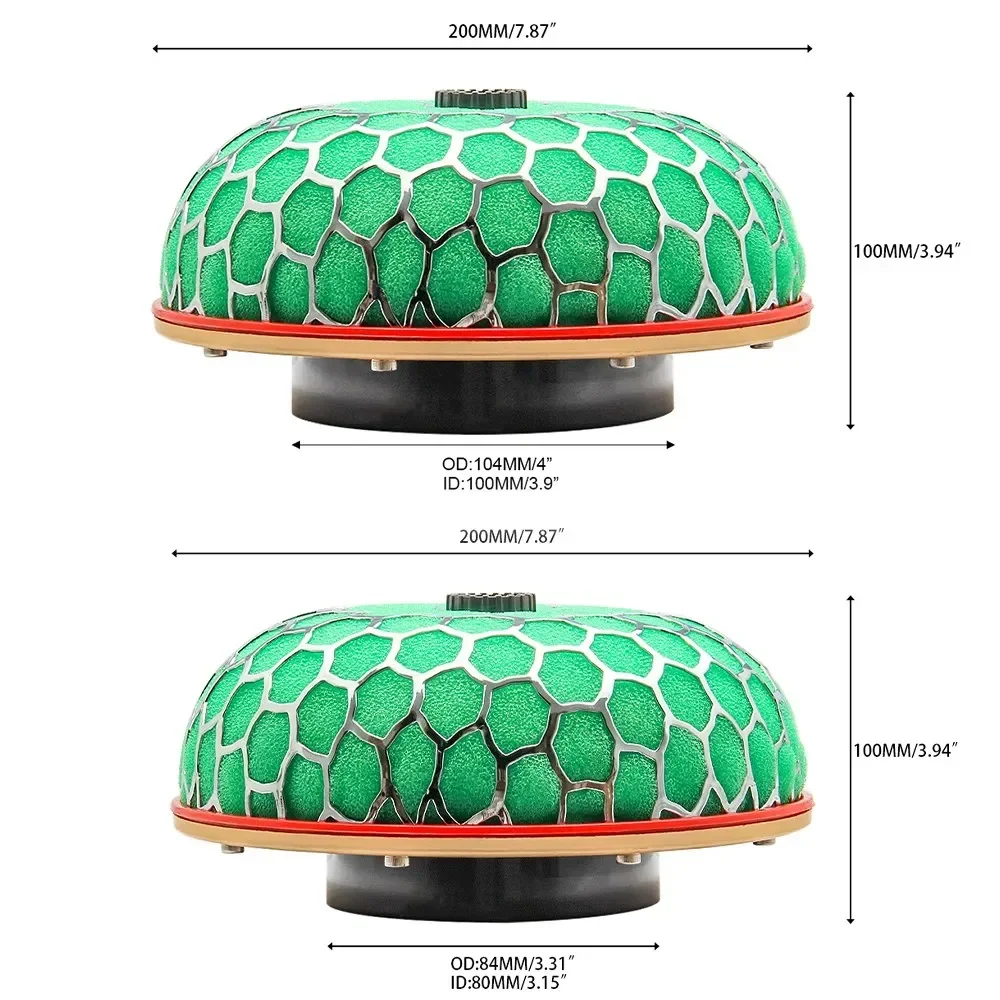 Filter udara mobil Universal, kepala jamur mobil balap 80mm/100mm Filter pernapasan kinerja tinggi