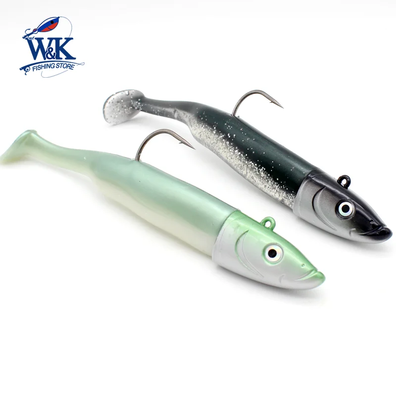 Soft Bait KIT with 120g JIG 14.5cm Paddle Tail for Rock Fish Cod Pollock Trolling Fishing Lure 7.3inch 150g Boat Fishing Vinyl