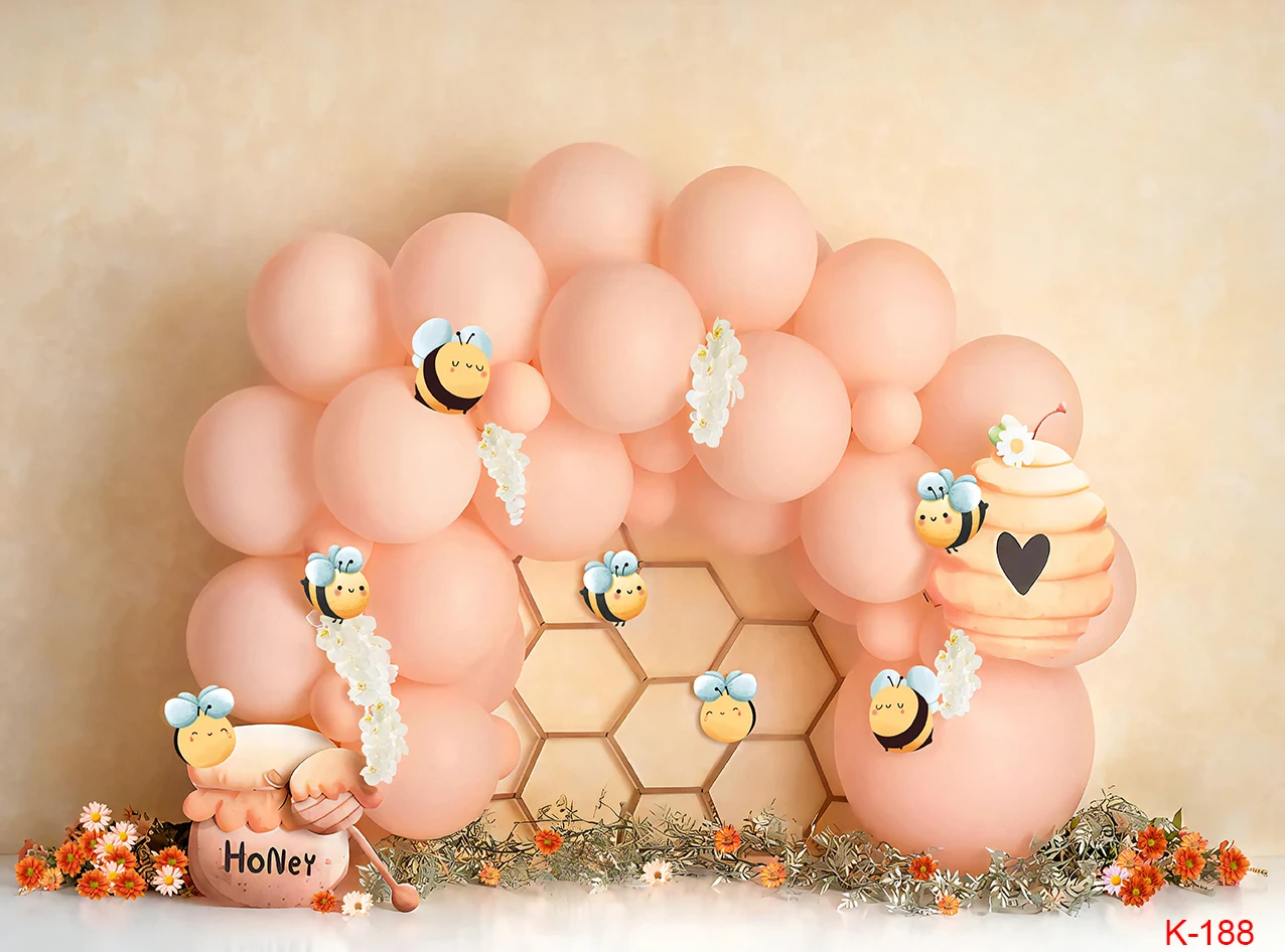 Honey Bee Theme 1st Birthday Backdrop Bumble Bee Birthday Party Decorations Photo Background First Birthday Party