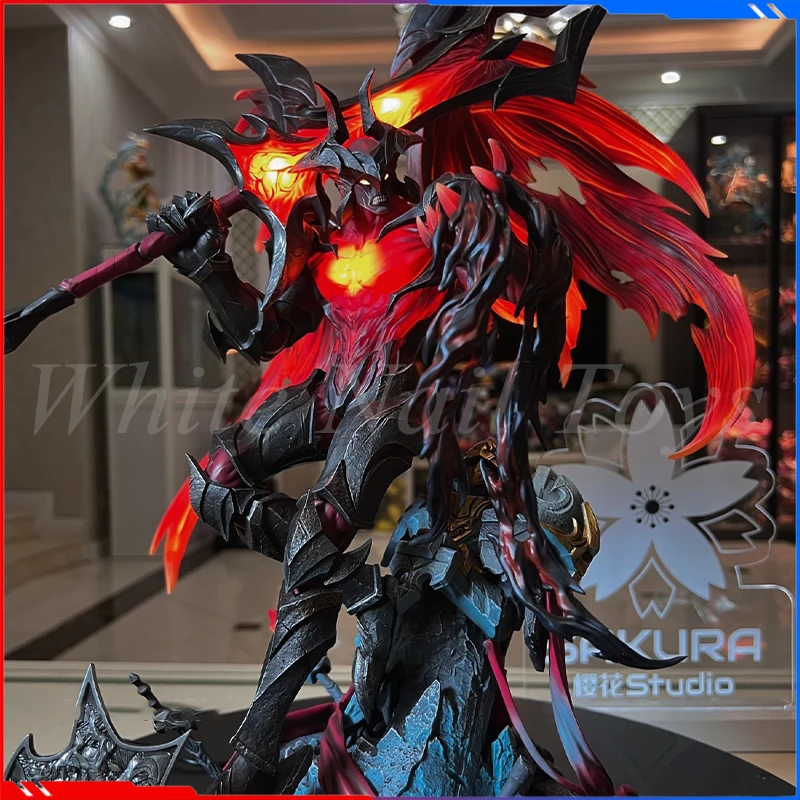 Original League Of Lengends Anime Figure Aatrox Action Figure The Darkin Blade Glowing Statue Arcane 2024 New S24 Christmas Gift