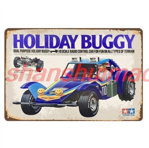 Vintage Rc Car Metal Sign Poster - Tamiya Holiday Buggy - 20x30cm