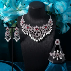 UJoVe Luxury Necklace Set for Women CZ Pearl Bridal Jewellery Set For Party Wedding Dinner Dress Suits Full Jewelry Woman