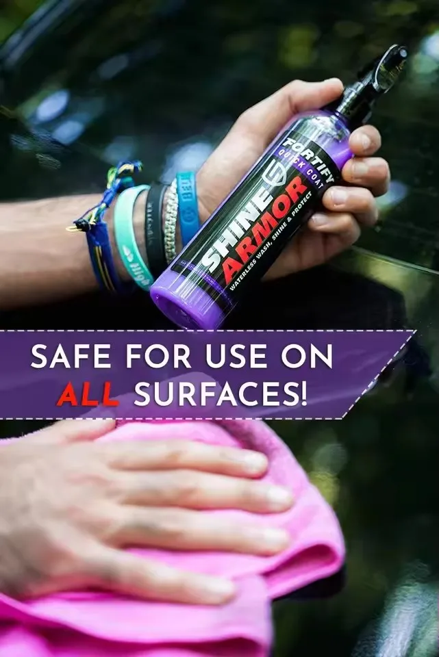 SHINE ARMOR Fortify Quick Coat Lapisan Keramik Cat Lilin Mobil Semprotan Cuci Mobil Tanpa Air & Lilin Hidrofobik Top Coat Poles