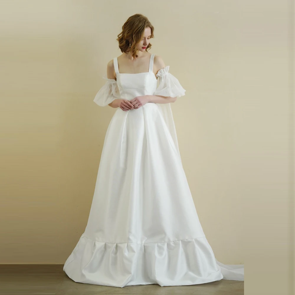 A-line Wedding Dress Short-Sleeve Plus Size off the shouder For Women Princess Robe de Mariee wedding gown lace up