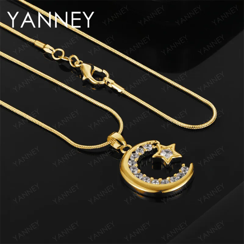 

Стерлингового Серебра 925 пробы, золото 18 карат, 16-30 дюймов, изысканный кулон с лунным цирконом, ожерелье, модный женский подарок, свадебные украшения